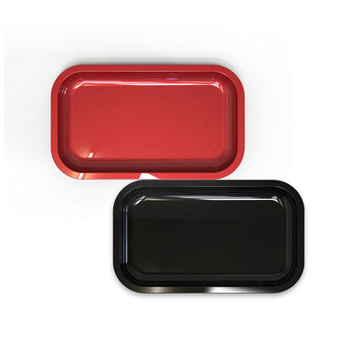 صينية درفلة مخصصة من القصدير صينية تبغ معدنية 27 × 16 مم للأعشاب الجافة